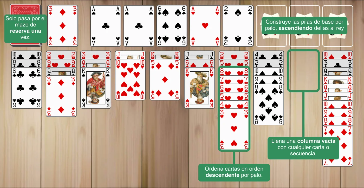 Reglas del Solitario Josephine